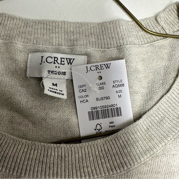J.Crew factory teddy teacher Apple Design gray Sweater nwt sz M - Picture 6 of 13